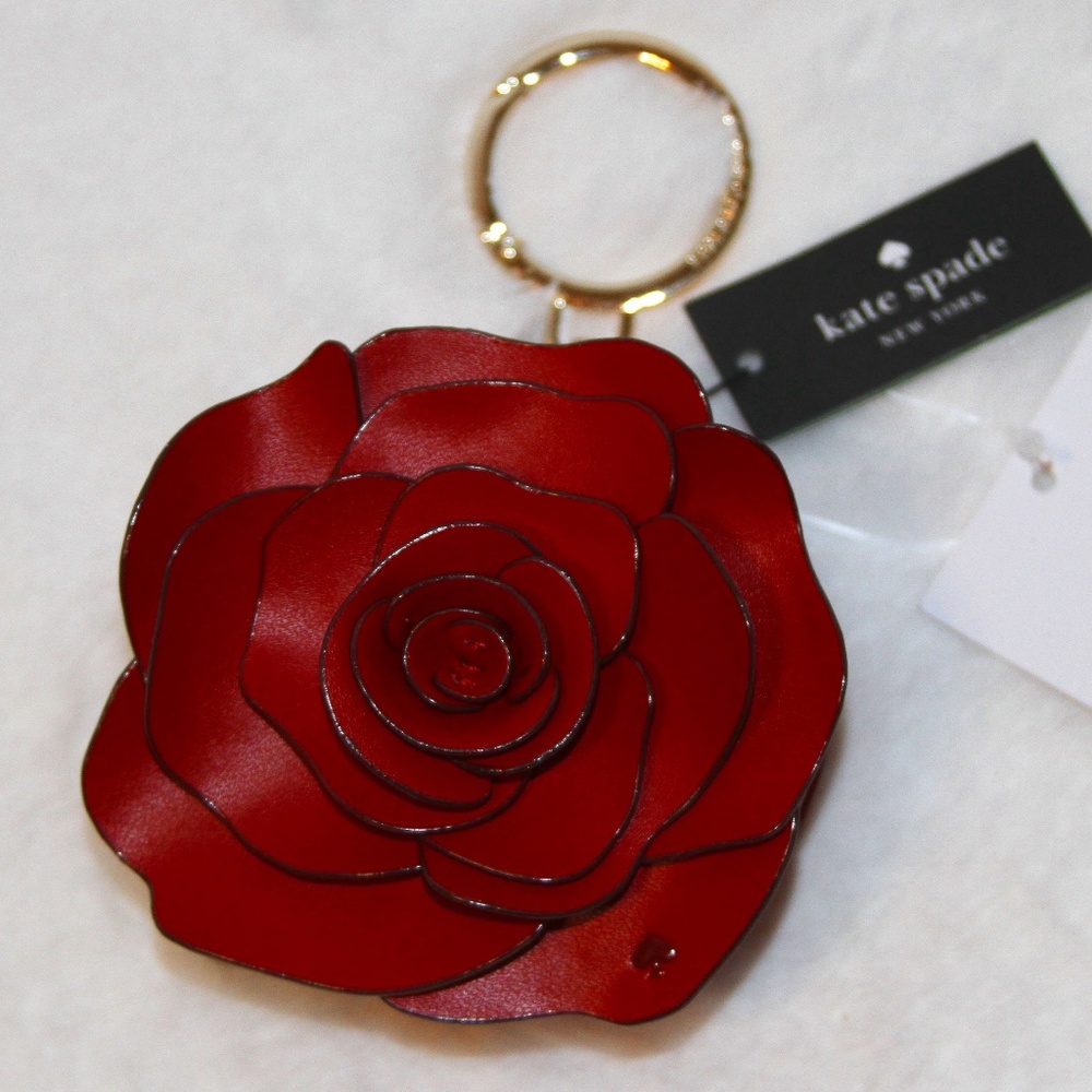 Disney x Kate Spade Beauty And The Beast Flora 3D Rose Bag Charm Coin Purse - Picture 2 of 7